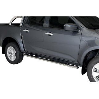 Marche-pieds INOX/NOIR ovale Isuzu D-MAX V N60 Crew Cab  (20-)