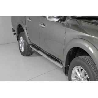 Marche-pieds INOX/NOIR Ø76 Mitsubishi L200 KL Double Cab  (16-)