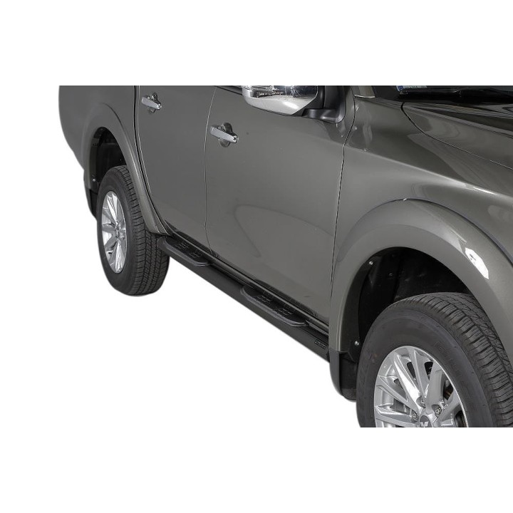 Marche-pieds INOX/NOIR Ø76 Mitsubishi L200 KL Double Cab  (16-)