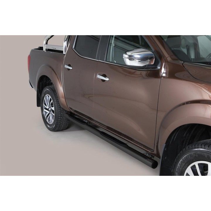 Marche-pieds INOX/NOIR Ø76 Nissan Navara NP300 King Cab  (16-)
