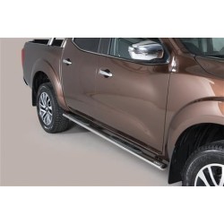 Marche-pieds INOX/NOIR ovale Nissan Navara NP300 King Cab  (16-)